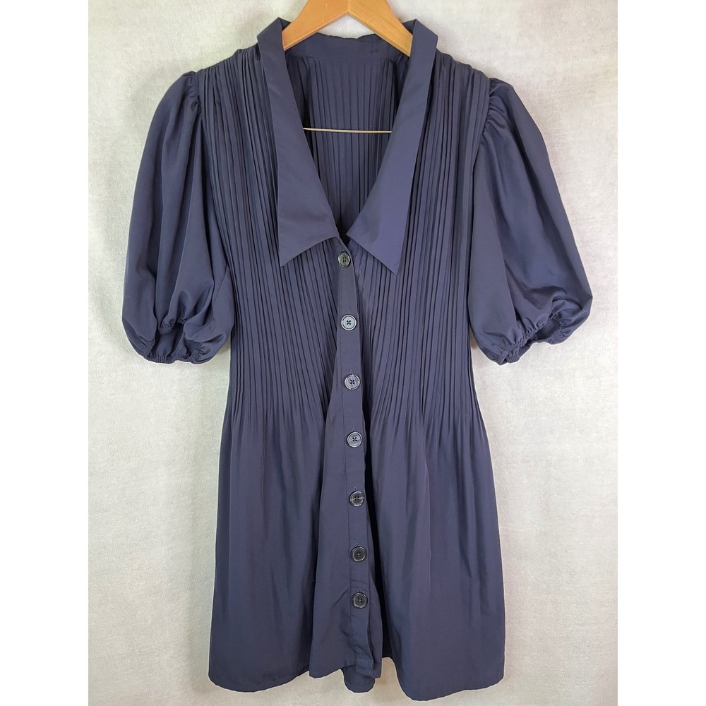 Maje Rockina Pleated Dress Navy Sz L /‎ Maje Sz 4
